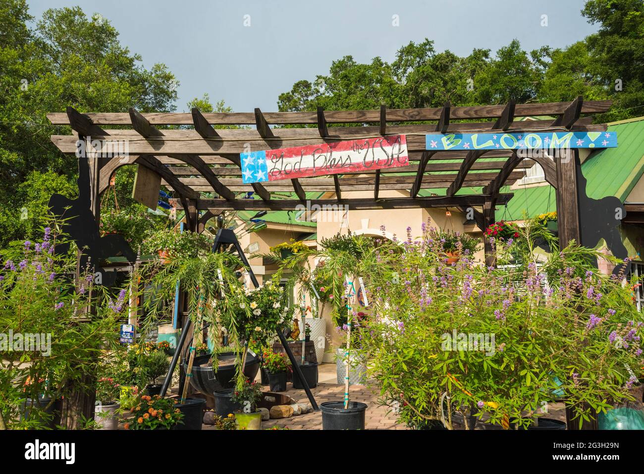 La pépinière Green House est la « Plant Disneyland » selon son propriétaire qui a rempli les 19 hectares de jardin et de pépinière de fantaisie et de drôle Banque D'Images