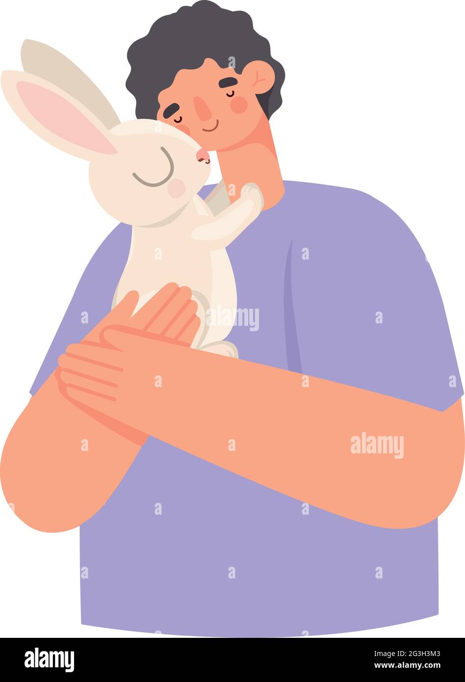 homme et lapin Illustration de Vecteur