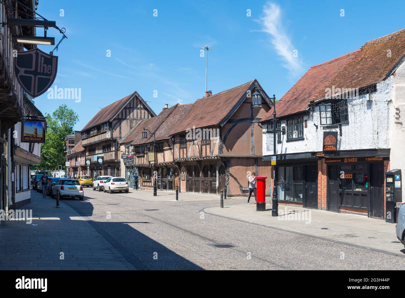 Historique Spas Street dans le centre de Coventry, West Midlands, Royaume-Uni Banque D'Images