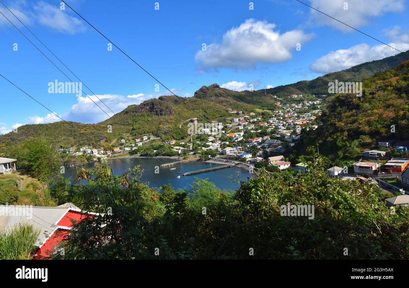 Barrouallie, Saint-Vincent-et-les Grenadines - 5 janvier 2020 : vue de la Communauté de Barrouallie, Saint-Vincent. Banque D'Images