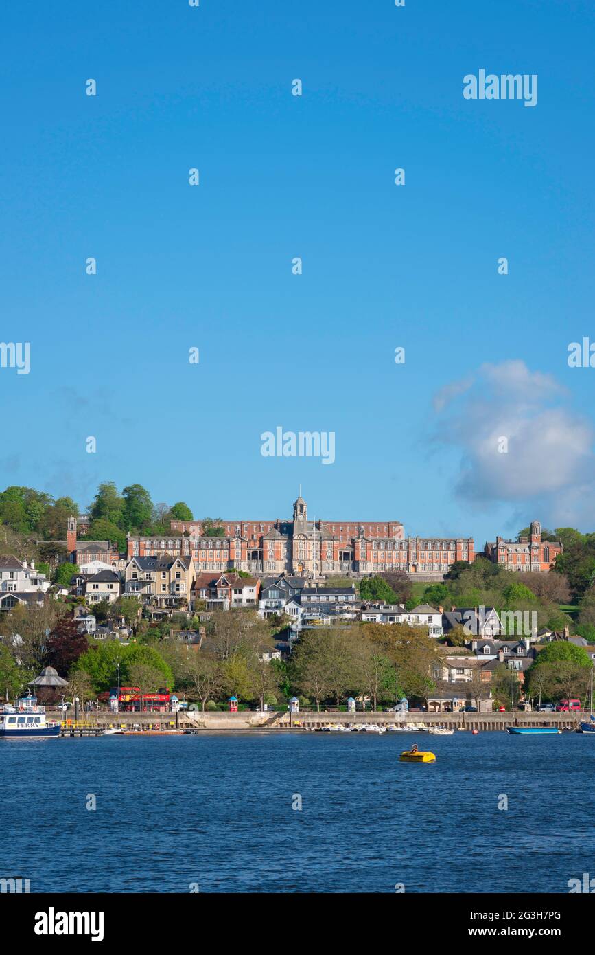 Dartmouth Naval College, Royaume-Uni, vue du bâtiment du Britannia Royal Naval College, un centre de formation des officiers de marine à Dartmouth Devon, Angleterre, Royaume-Uni Banque D'Images