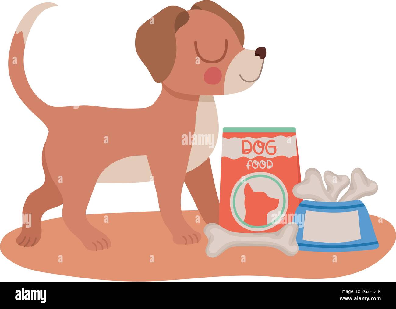 chien marron souriant Illustration de Vecteur