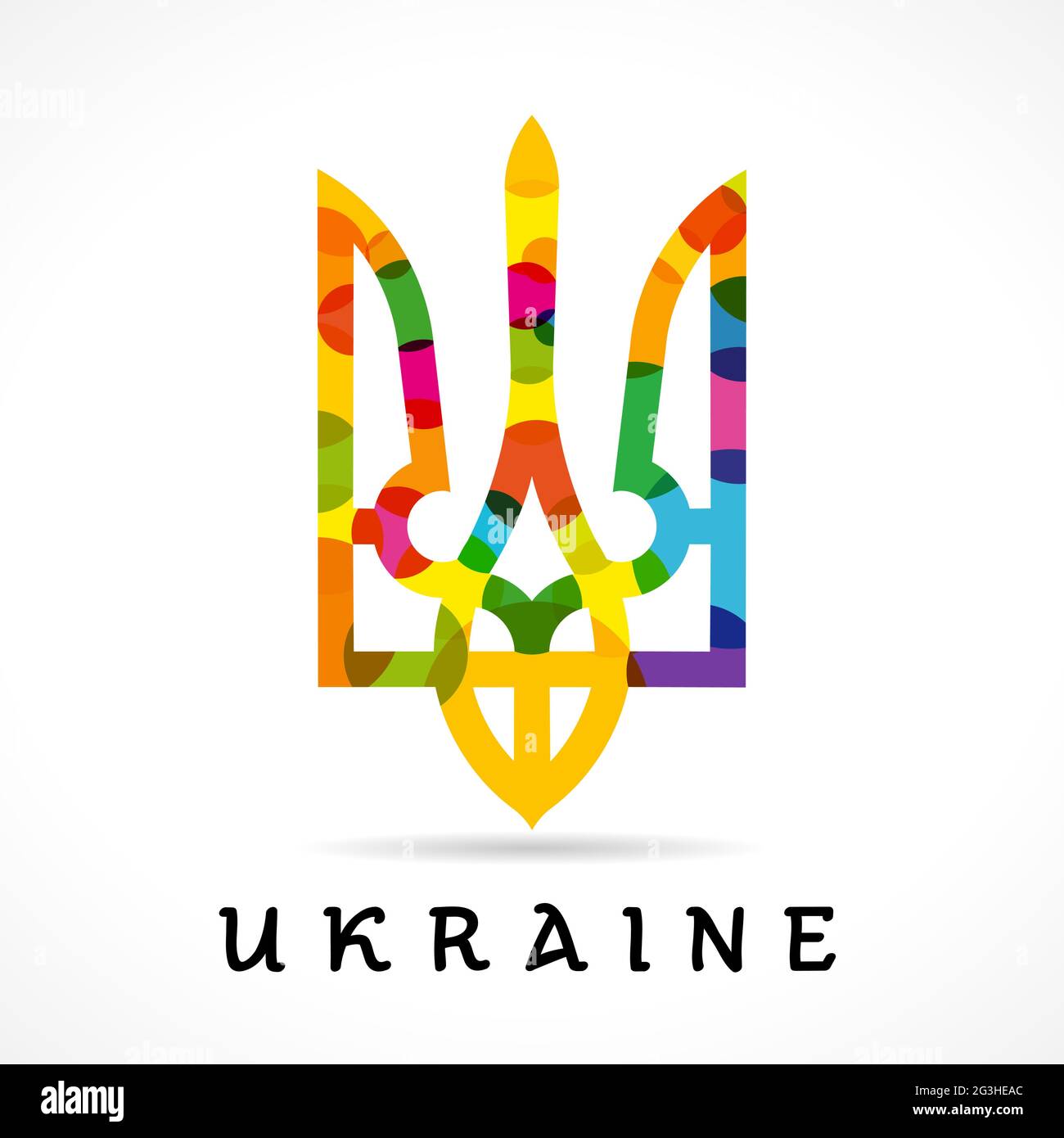 J'adore les congruts créatifs de l'Ukraine. Concept de logo ukrainien. Modèle de conception graphique abstrait isolé. Emblème coloré. Lettrage calligraphique. Décorer Illustration de Vecteur