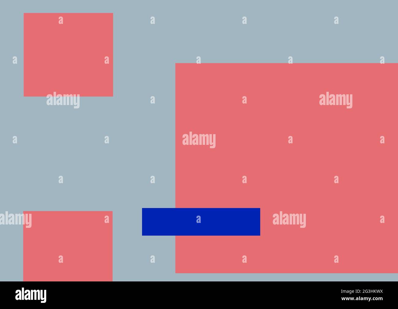 Composition de rectangles roses et d'oblongs bleus sur fond gris Banque D'Images