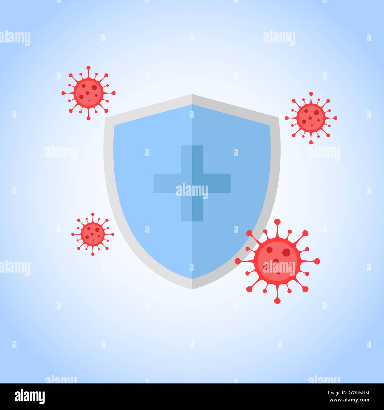 Illustration vectorielle lutte contre le bouclier du virus corona Covid-19 Illustration de Vecteur