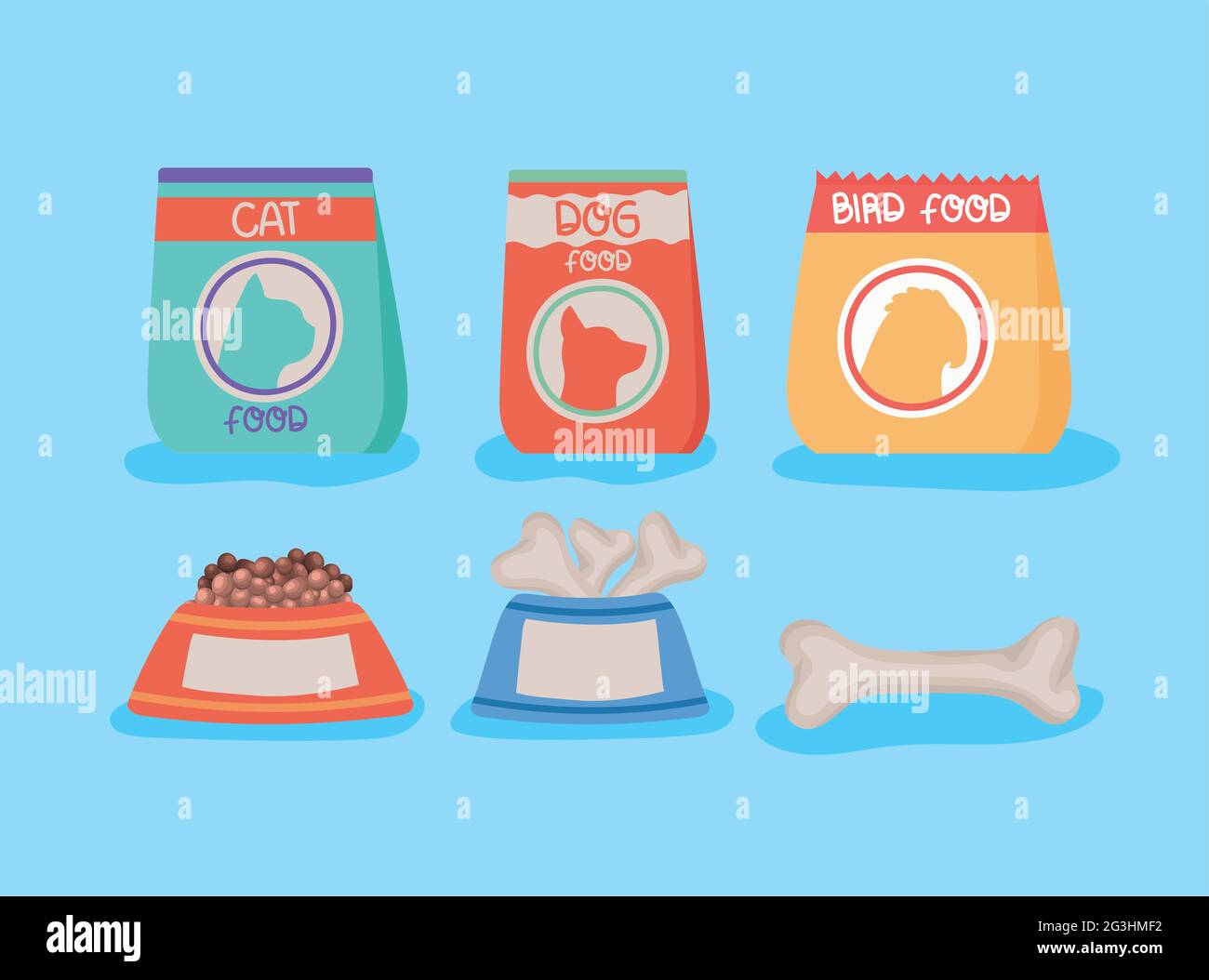 emballage alimentaire pour animaux de compagnie Illustration de Vecteur