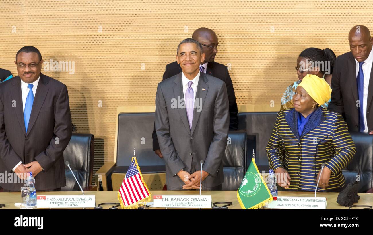 Le président américain Barack Obama effectue sa première visite présidentielle en Éthiopie et à la Commission de l'Union africaine Banque D'Images