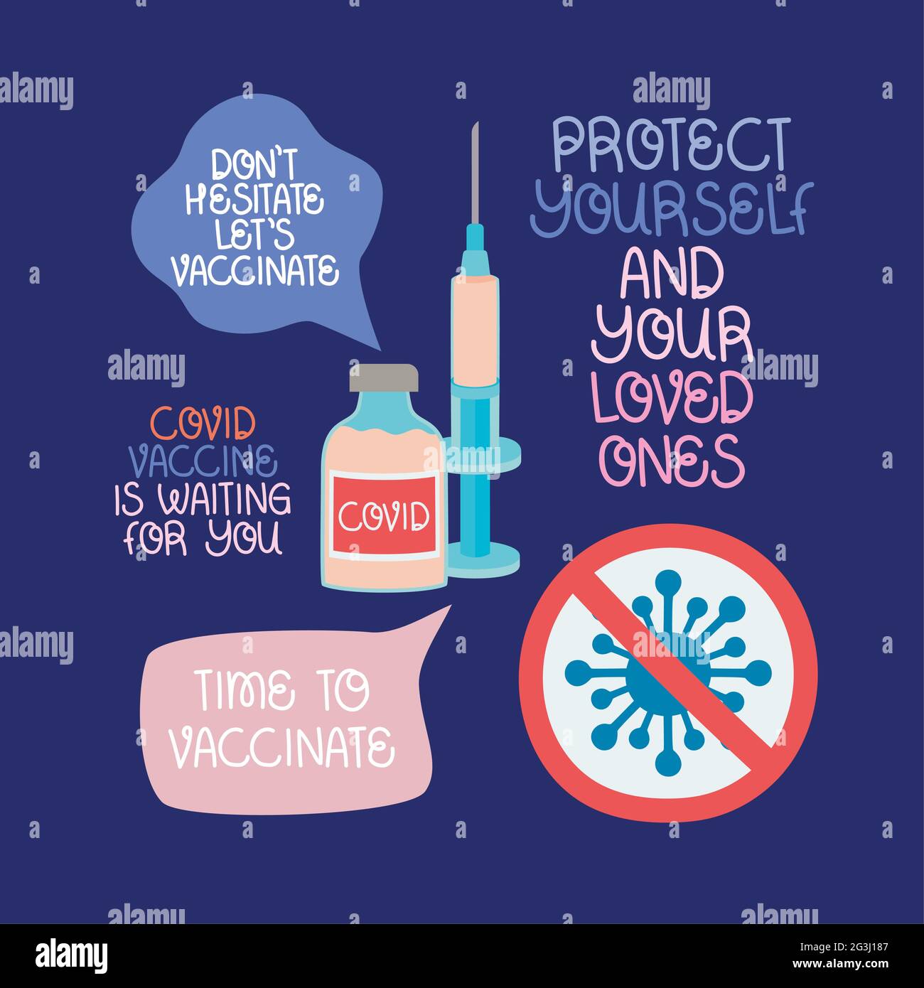 textes sur le vaccin contre le covid Illustration de Vecteur