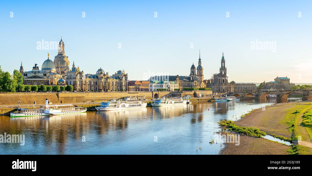 vue panoramique sur la vieille ville de dresde, allemagne Banque D'Images
