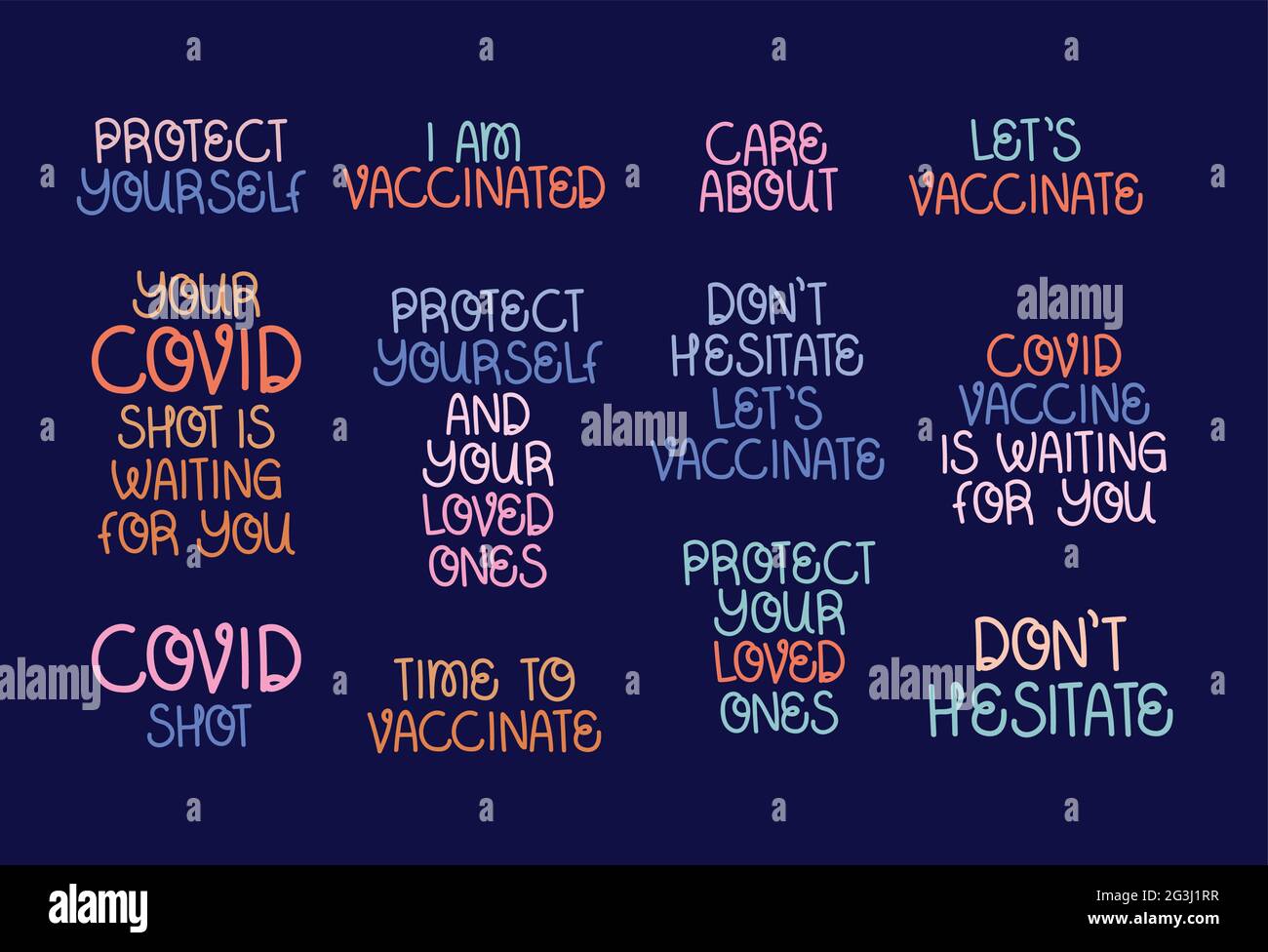 phrases sur le vaccin contre le covid Illustration de Vecteur