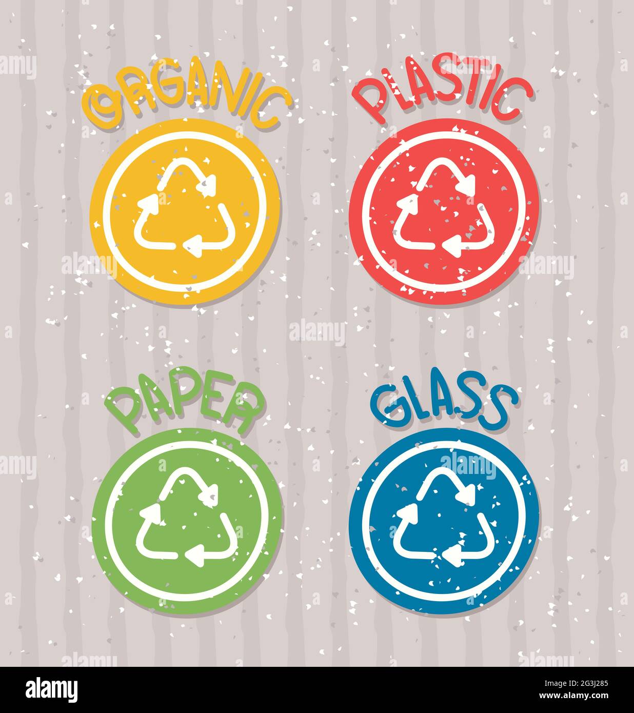 quatre symboles de recyclage Illustration de Vecteur