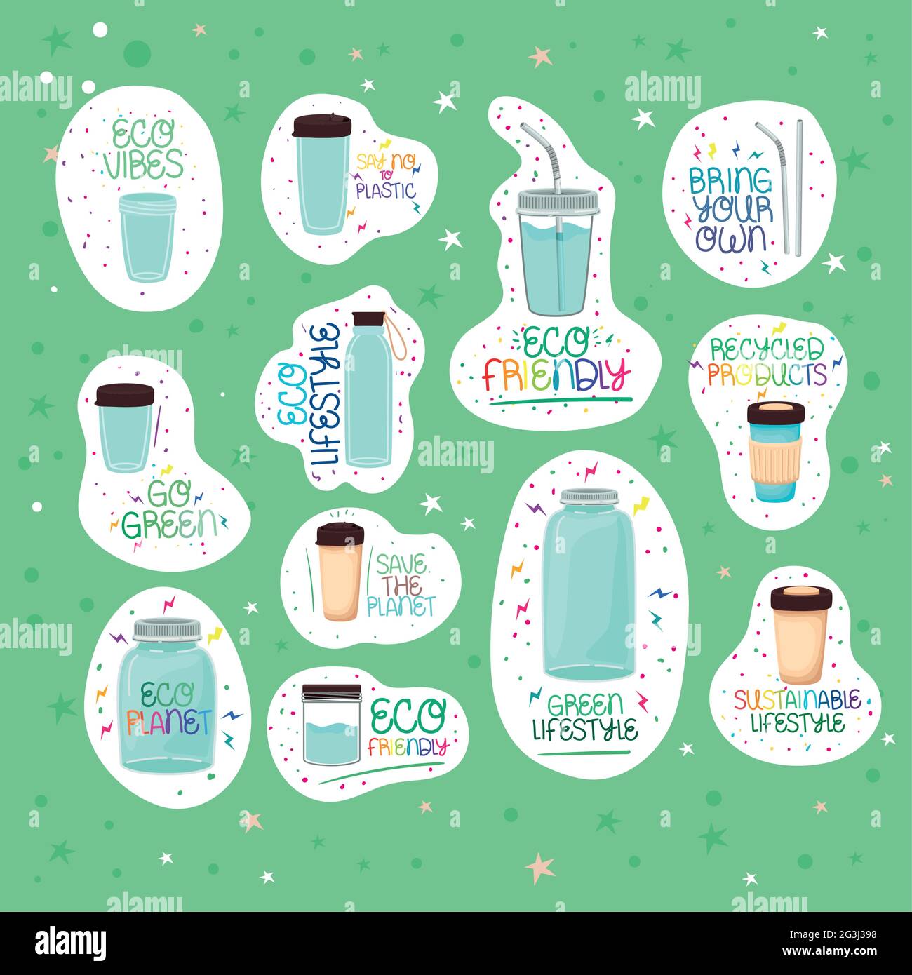 badges écologiques sains Illustration de Vecteur