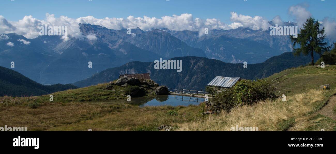 Panorama des alpes suisses Banque D'Images