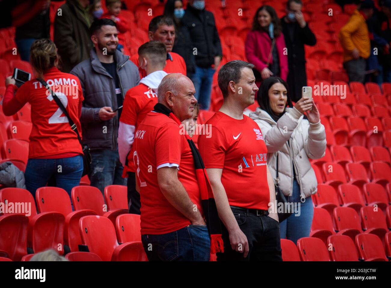 Londres, Angleterre 22 mai 2021. La finale de phase de Buildbase FA entre Binfield FC et Warrington Rylands 1906 a joué au stade Wembley. Banque D'Images