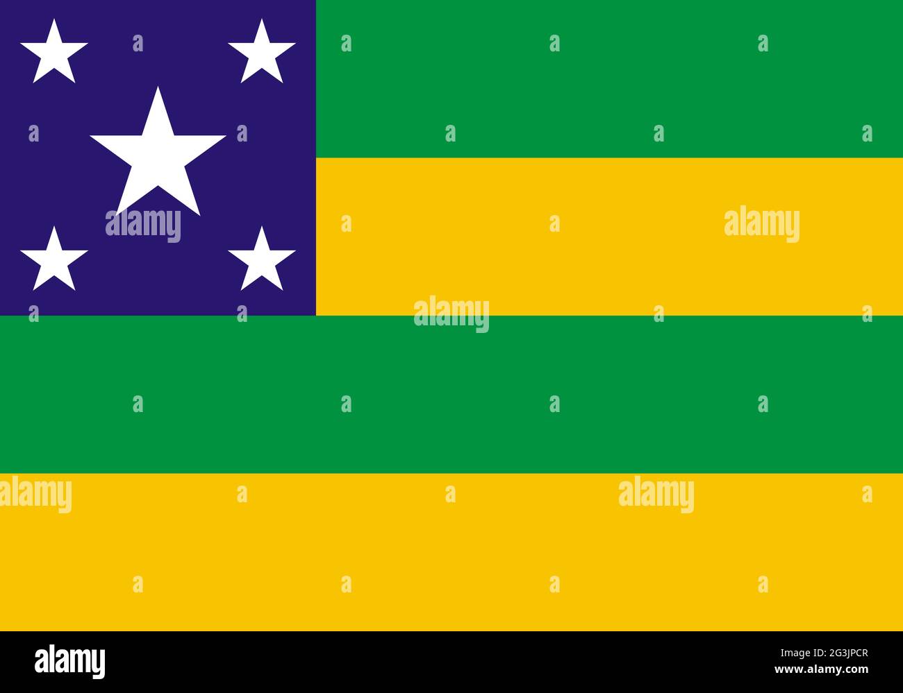 Grand drapeau plat officiel de Sergipe horizontal Banque D'Images