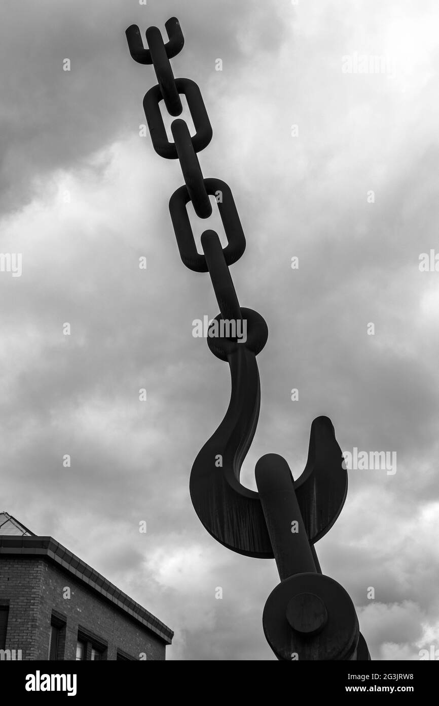 Sculpture du canal du navire de Manchester Banque D'Images