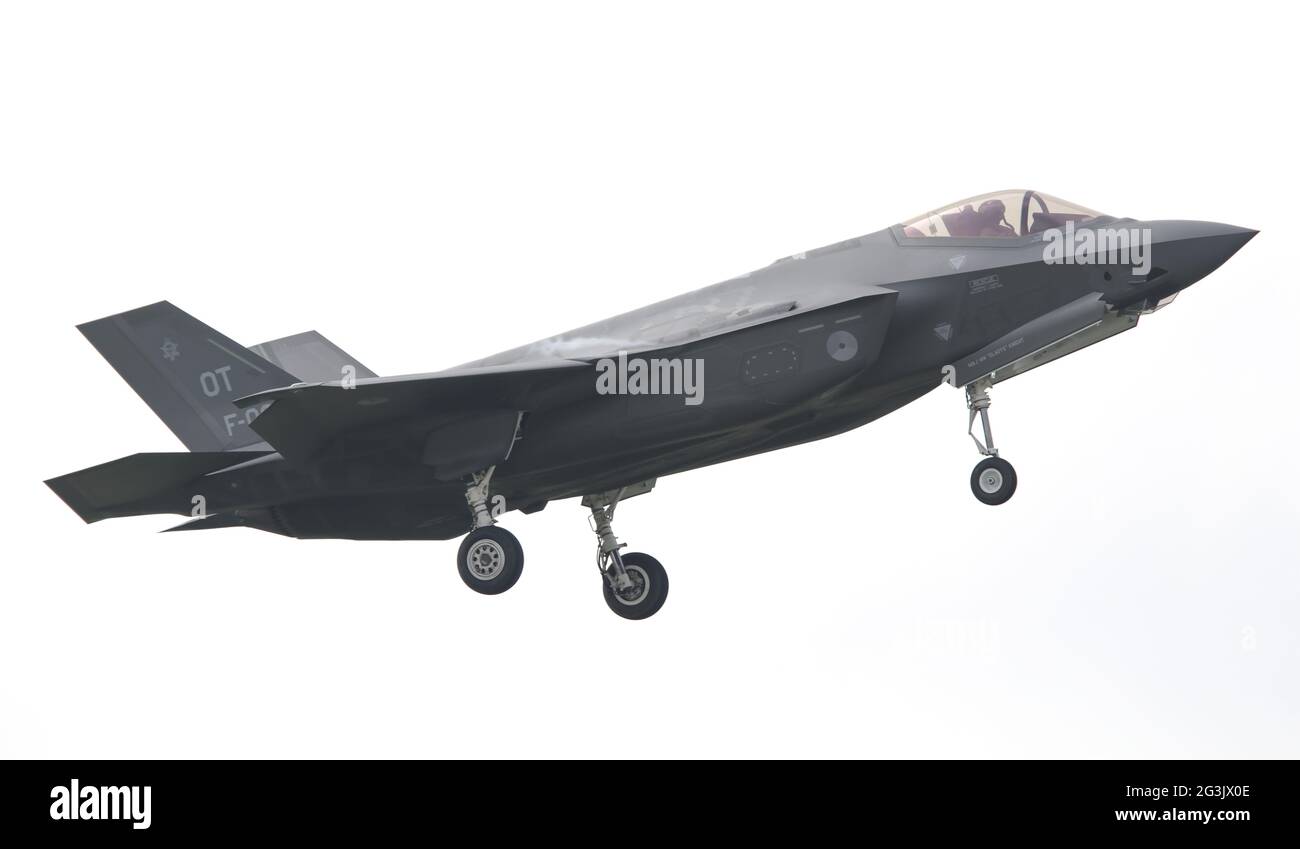 LEEUWARDEN, PAYS-BAS -MAI 26: Combattant F-35 lors de son premier test en Europe le 26,2016 mai à Leeuwarden. C'est le monde Banque D'Images