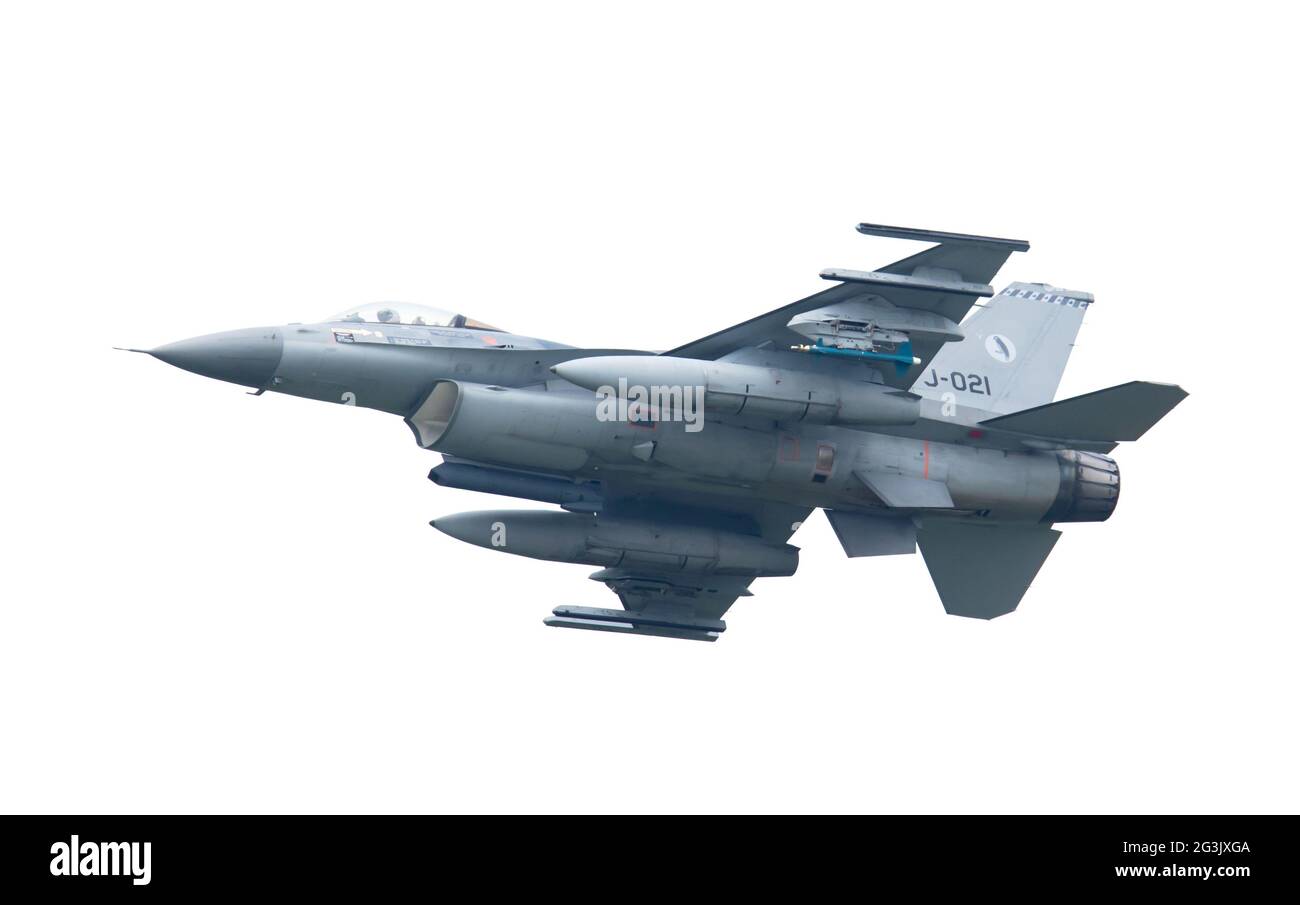 LEEUWARDEN, Pays-Bas - 26 MAI : des chasseurs F-16 au cours d'un comparisontest avec un F-35 en Europe le 26 mai 2016 à Leeuwarden. T Banque D'Images
