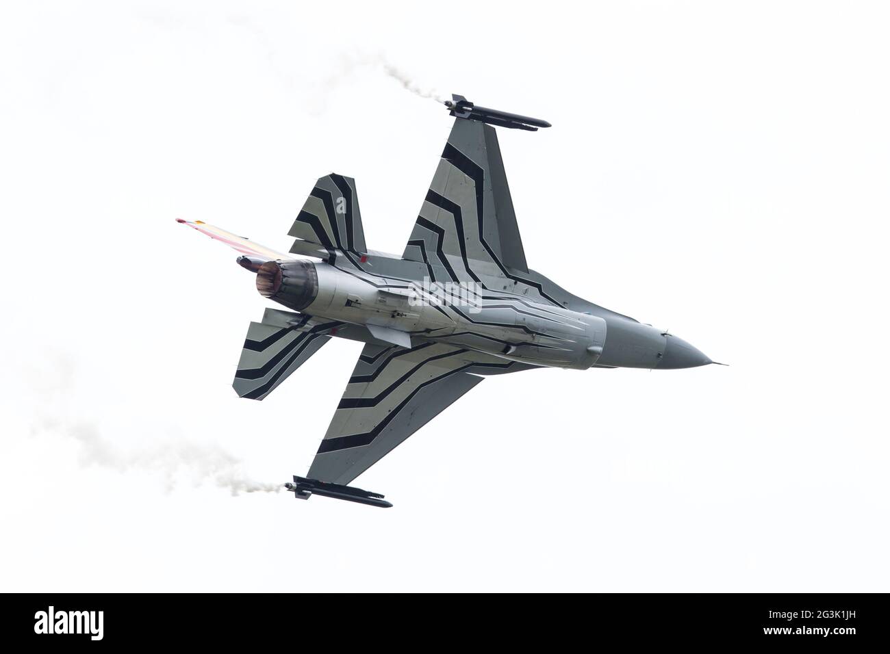 LEEUWARDEN, Pays-bas-Juin 10, 2016 : Belgique - Air Force General Dynamics F-16 AM à l'Airshow néerlandais le 10 juin 2016 à Banque D'Images