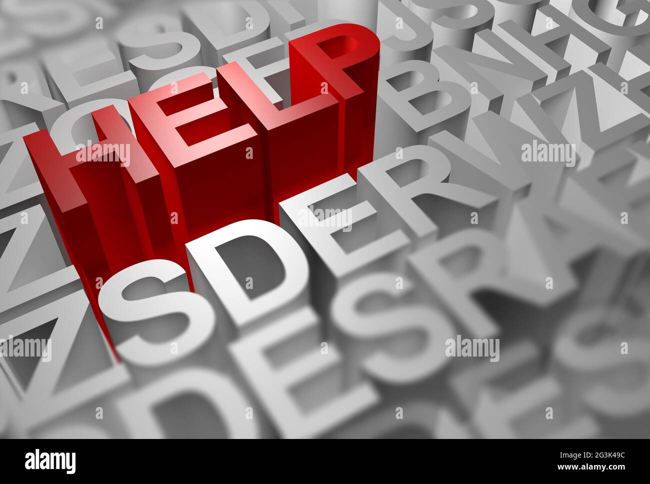 Aide texte 3D Banque D'Images