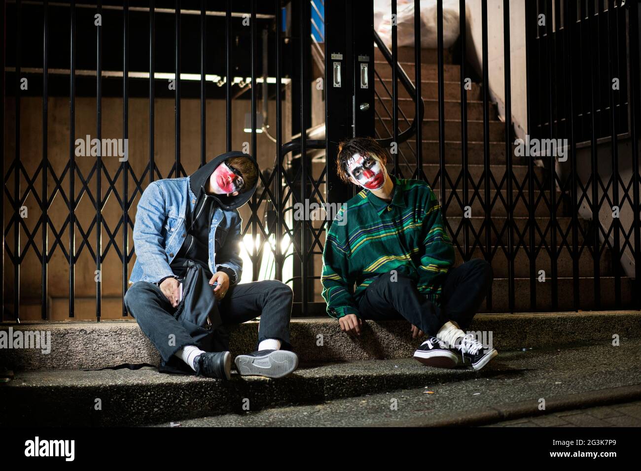 Personnes célébrant Halloween à Shibuya, Tokyo, Japon Banque D'Images