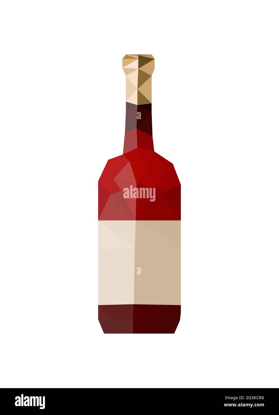 Illustration d'une bouteille de vin d'origami Photo Stock - Alamy