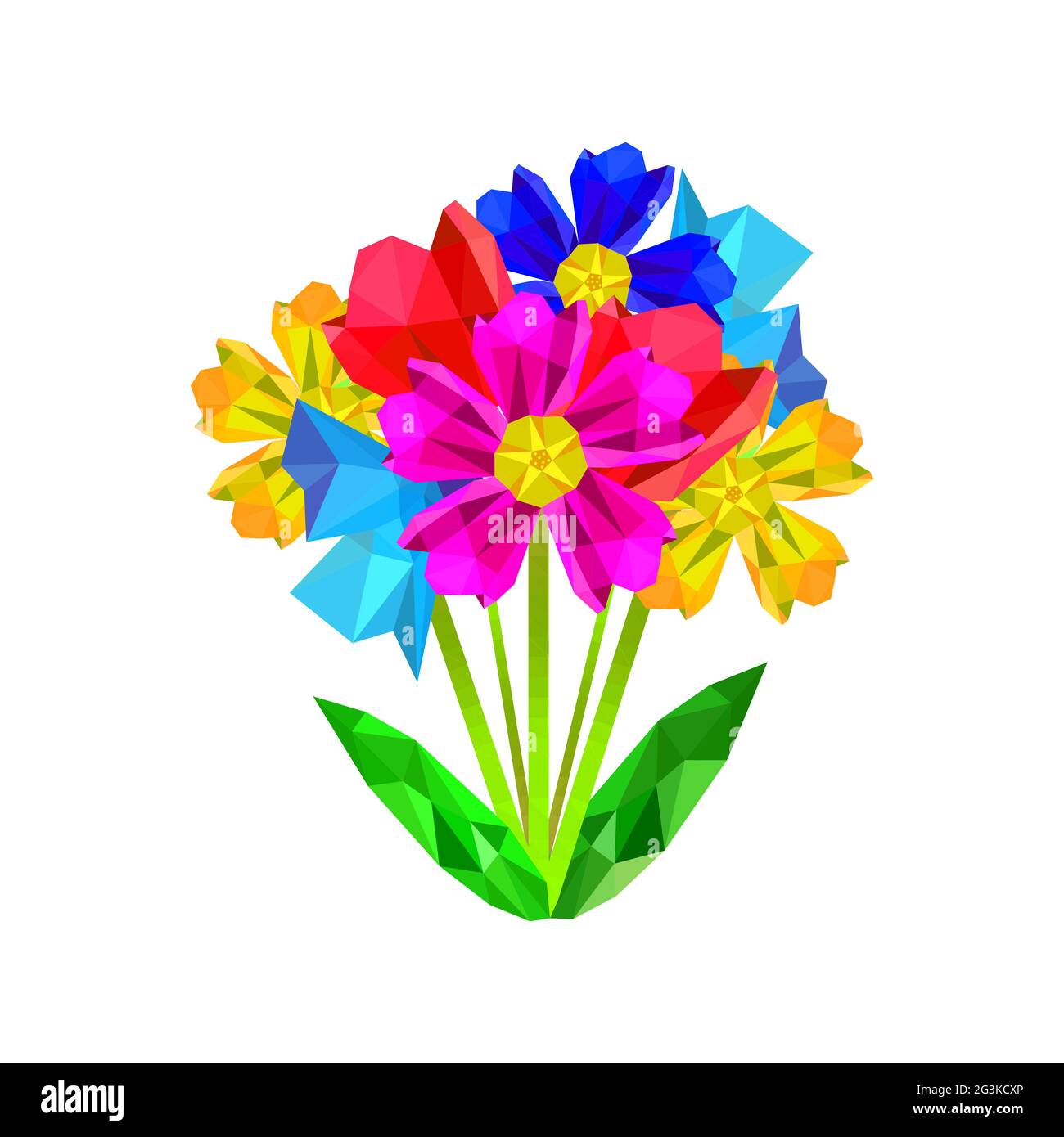 Illustration d'un bouquet d'origami coloré Banque D'Images