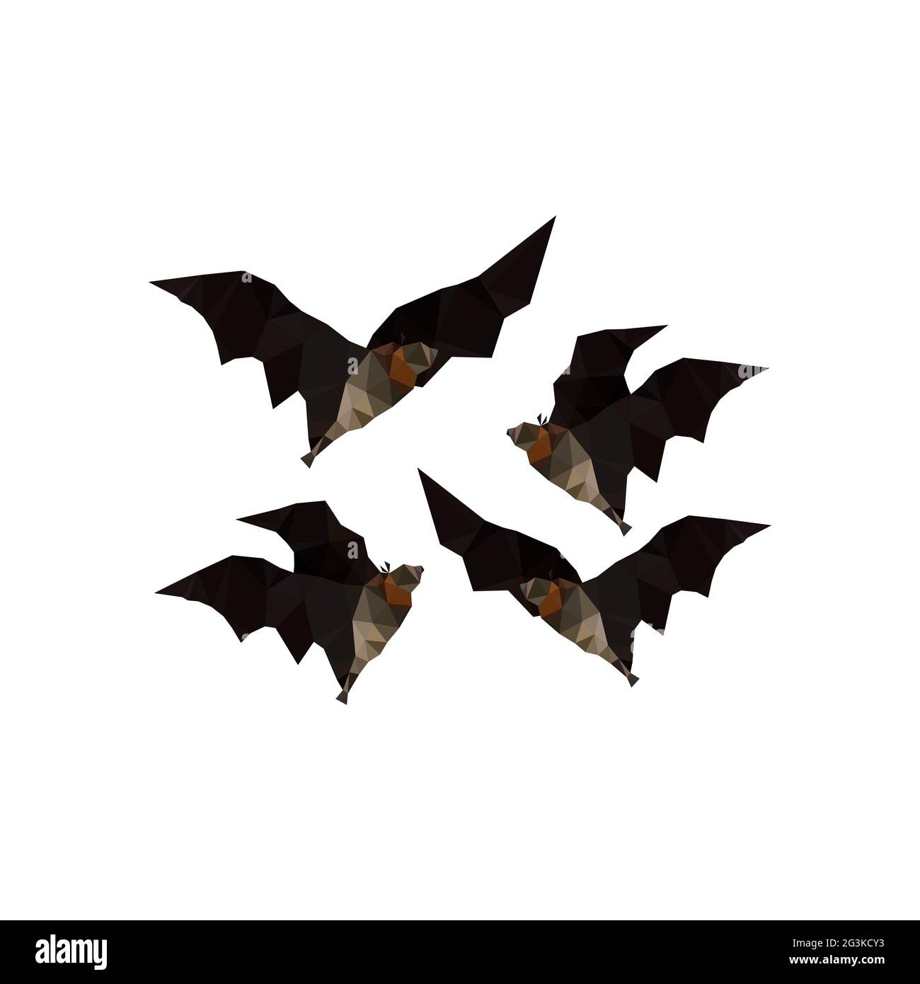 Illustration de chauves-souris volantes à l'origami Banque D'Images