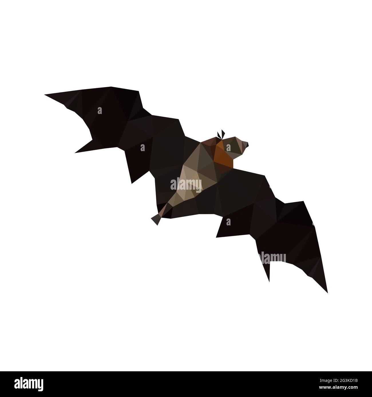 Illustration d'une chauve-souris de fruits volante à l'origami Banque D'Images