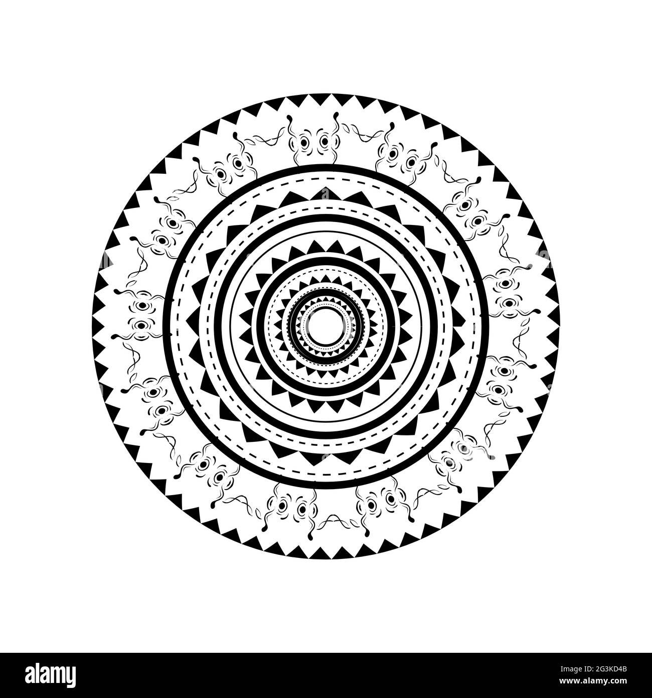 Illustration du motif tatouage polynésien Banque D'Images