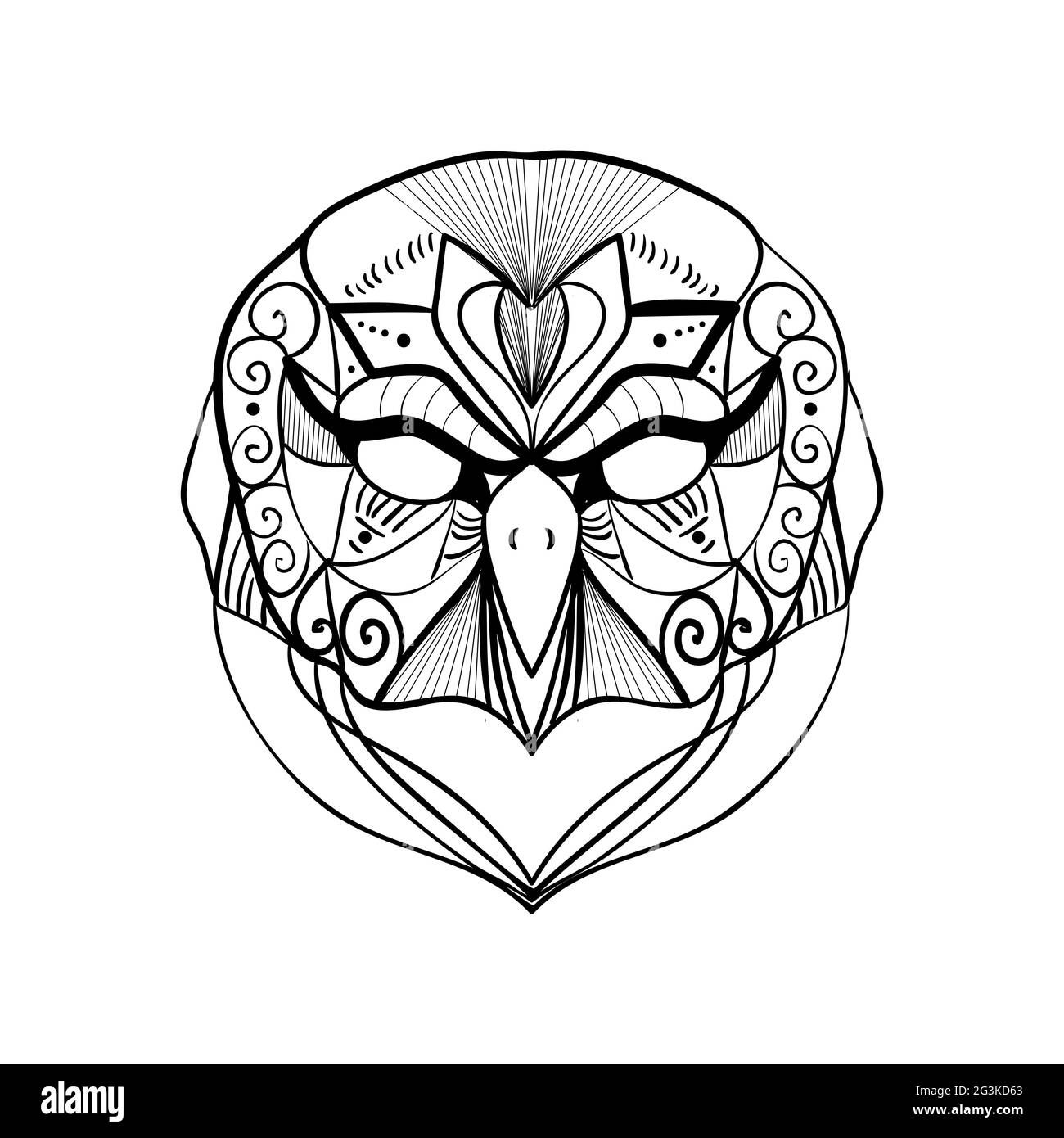 Illustration de hibou géométrique tribal Banque D'Images