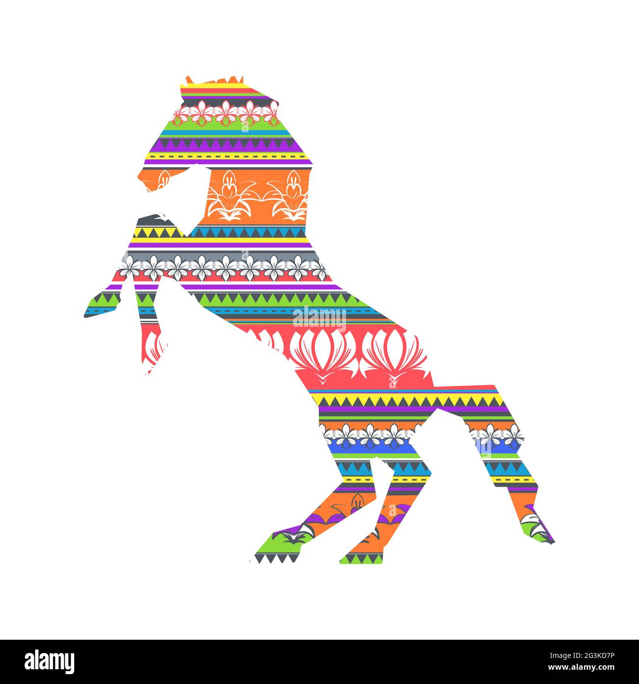 Motif de cheval aborigène coloré Banque D'Images