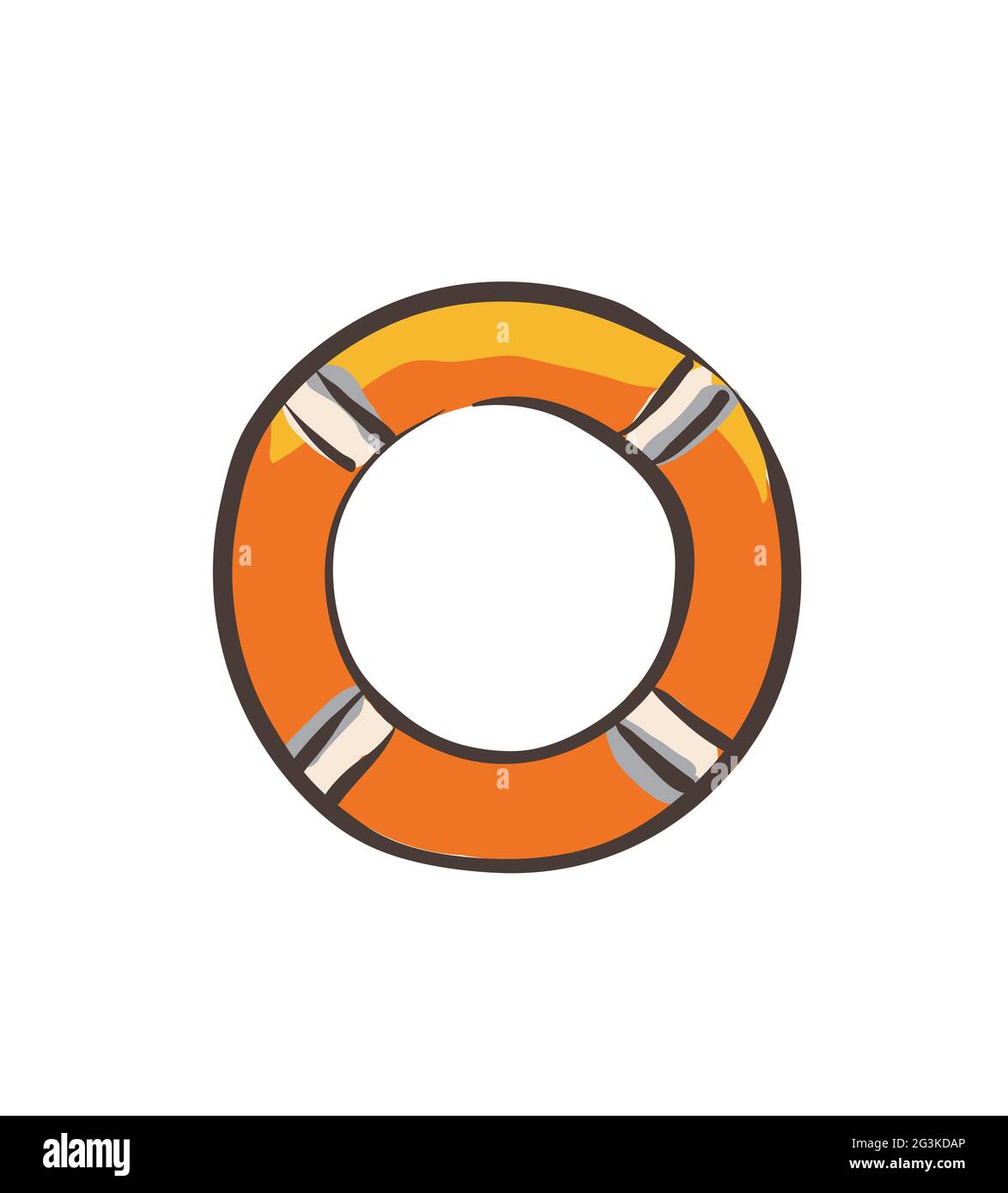 Illustration d'une bouée de sauvetage à deux Banque D'Images