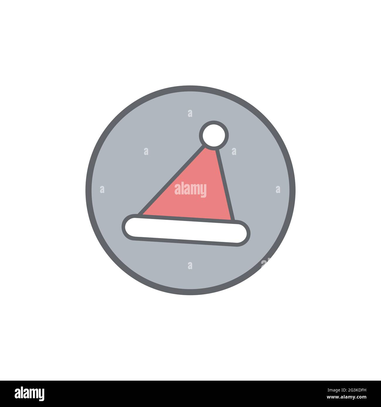 Design moderne et plat avec icône chapeau de Noël Banque D'Images