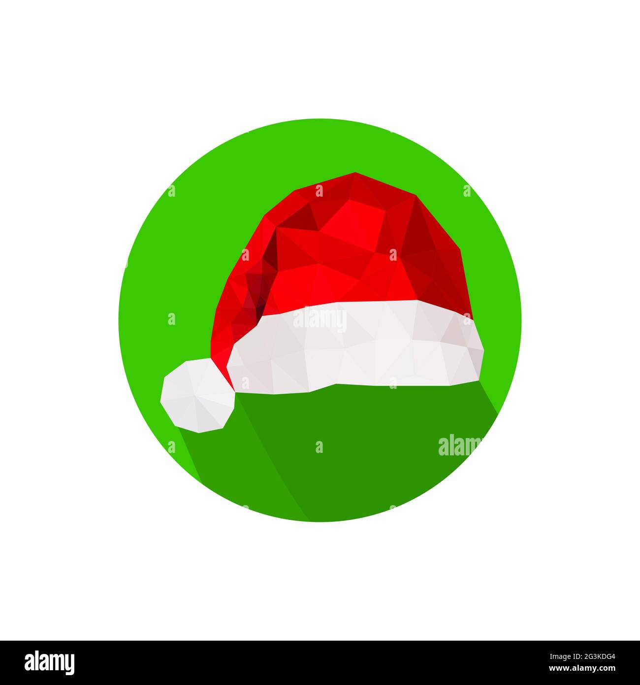 Style moderne et plat origami avec icône chapeau de père noël Banque D'Images