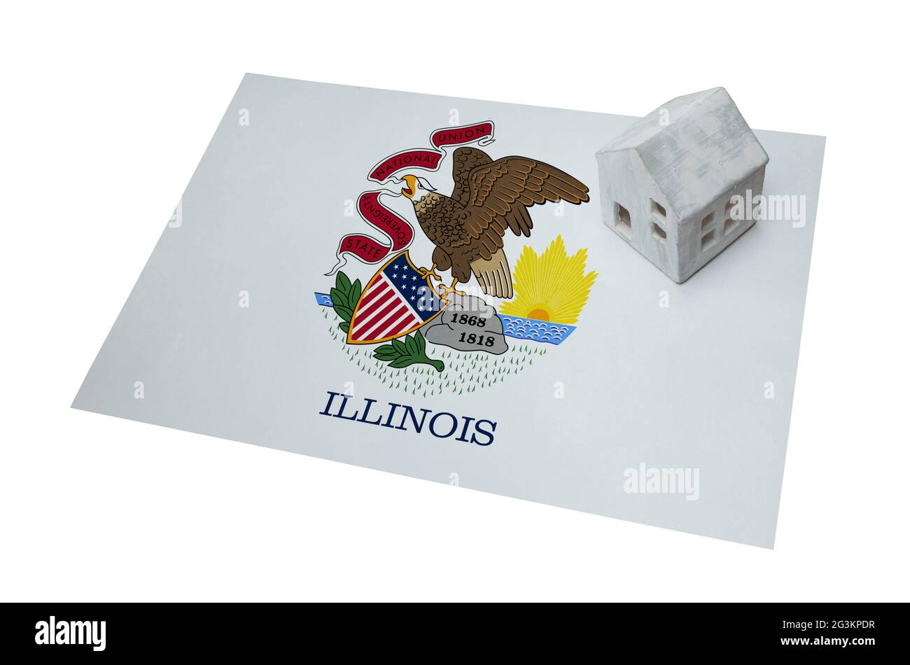 Petite maison sur un drapeau - Illinois Banque D'Images