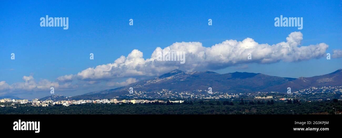 Paysages autour de l'aéroport international d'Athènes en Grèce. Banque D'Images