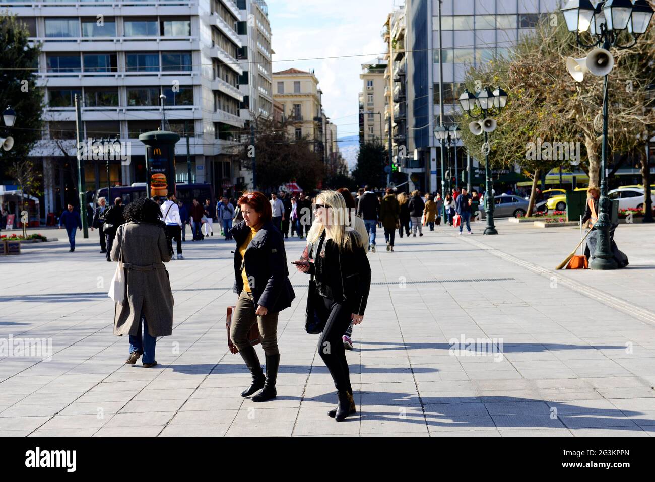 Place Syntagma à Athènes, Grèce. Banque D'Images