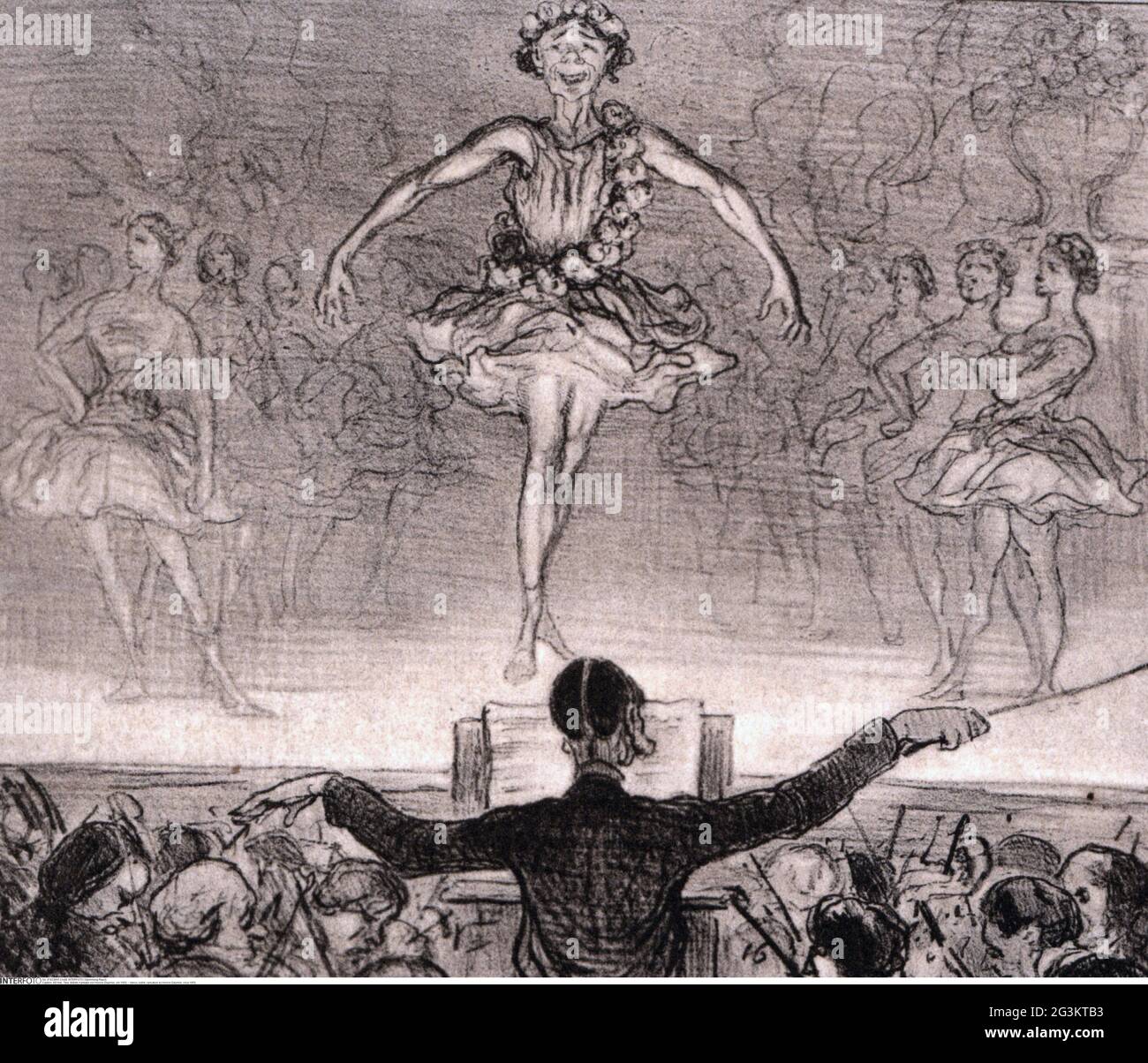 Danse, ballet, caricature par Honoré Daumier, vers 1850, LE DROIT D'AUTEUR DE L'ARTISTE NE DOIT PAS ÊTRE AUTORISÉ Banque D'Images