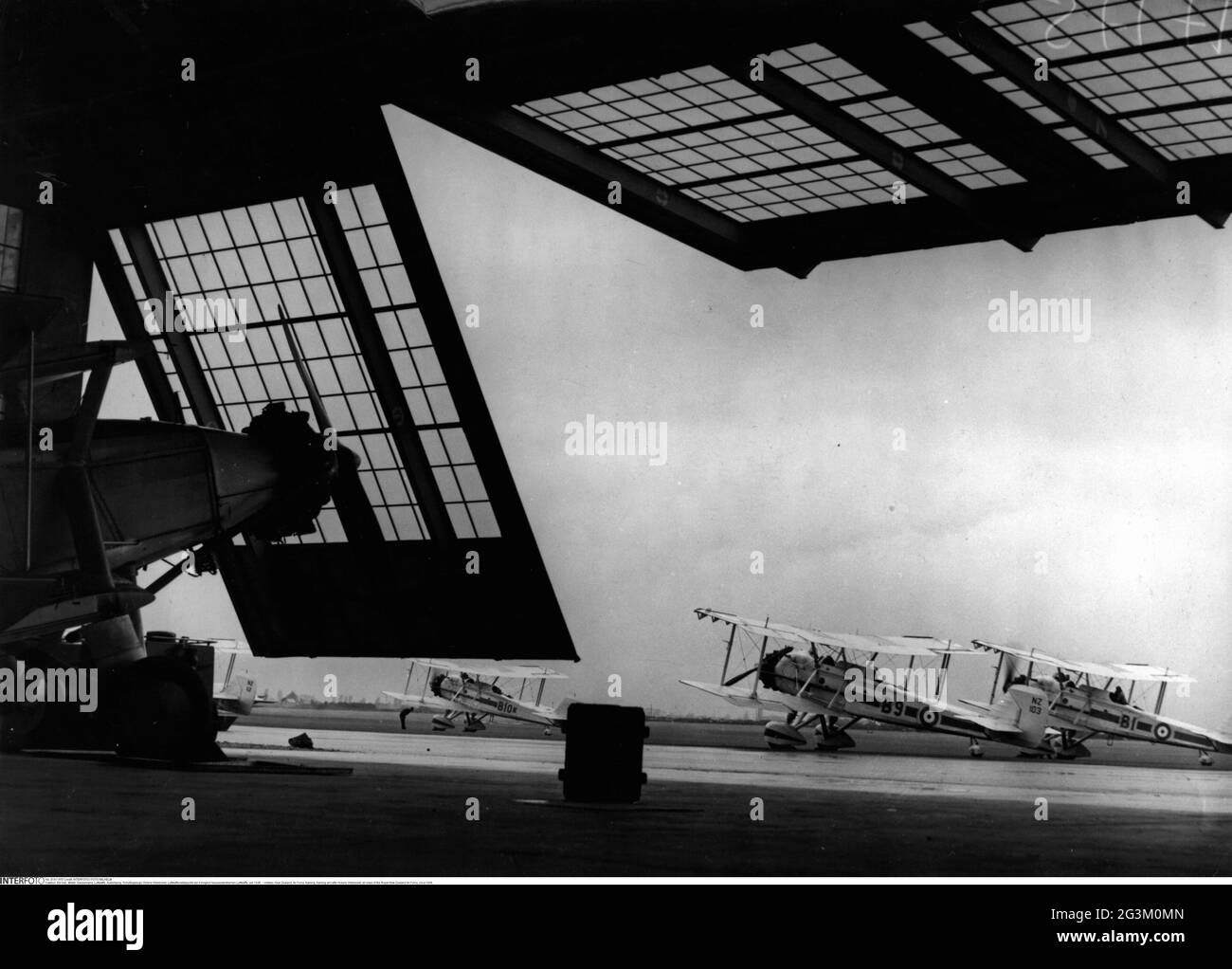 Militaire, Nouvelle-Zélande, Force aérienne, entraînement, entraînement d'avions Vickers Vildebeest, DROITS-SUPPLÉMENTAIRES-AUTORISATION-INFO-NON-DISPONIBLE Banque D'Images