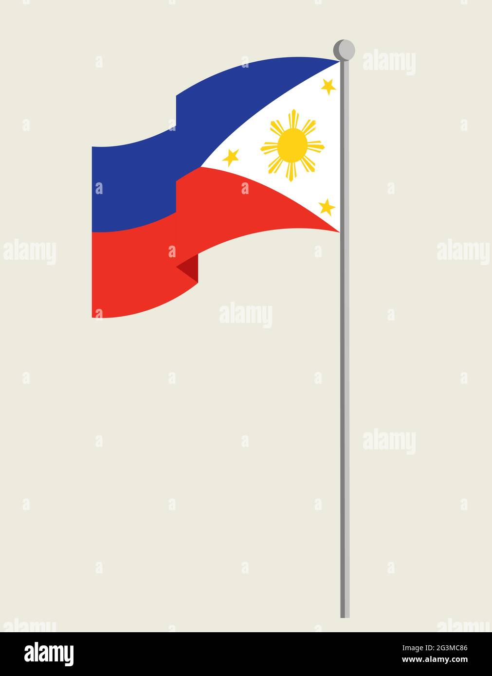 Drapeau des Philippines. Symbole d'état dans le style plat. Illustration de Vecteur
