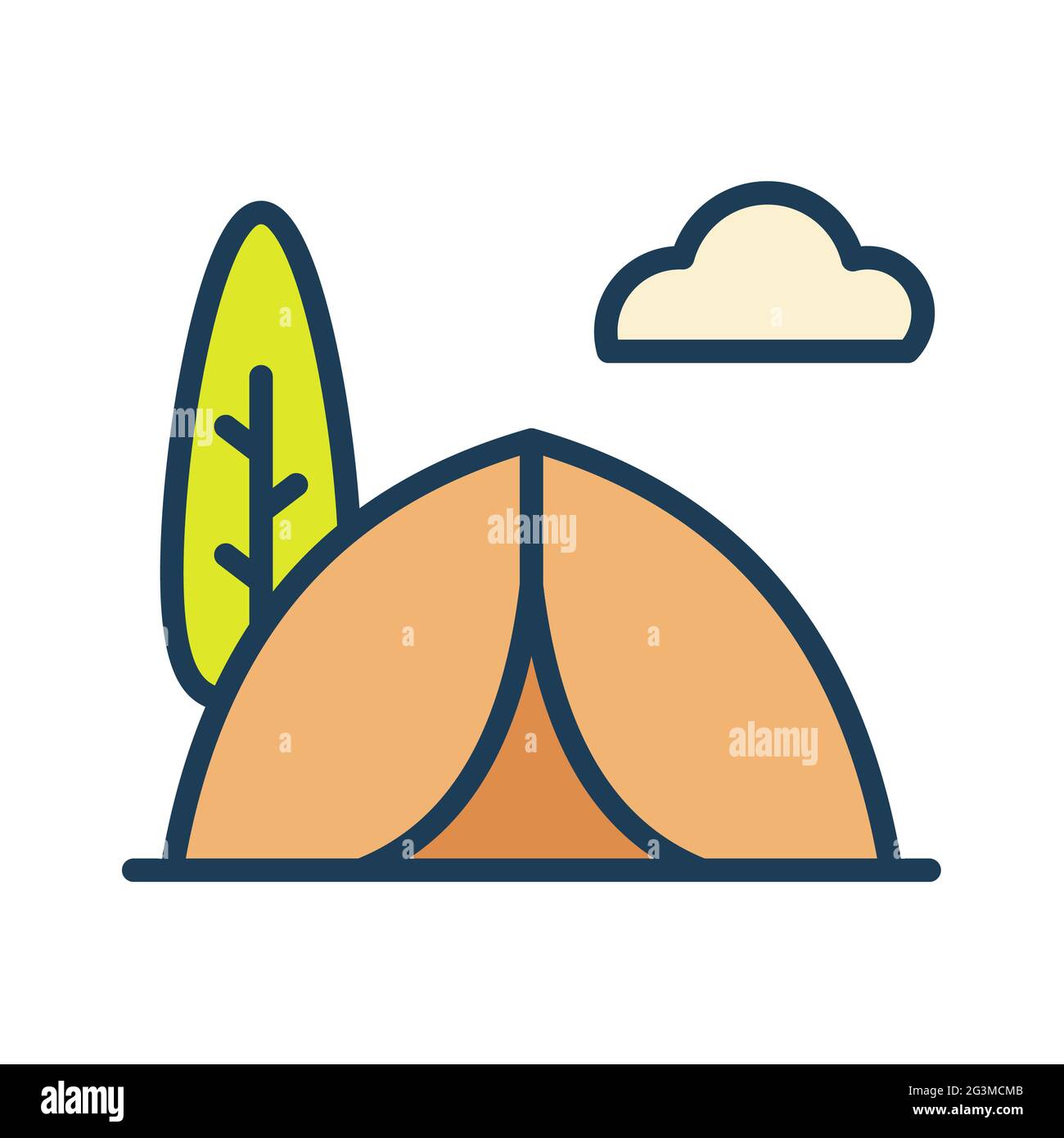 tente d'été unique icône isolée avec illustration vectorielle de style ligne pleine Banque D'Images