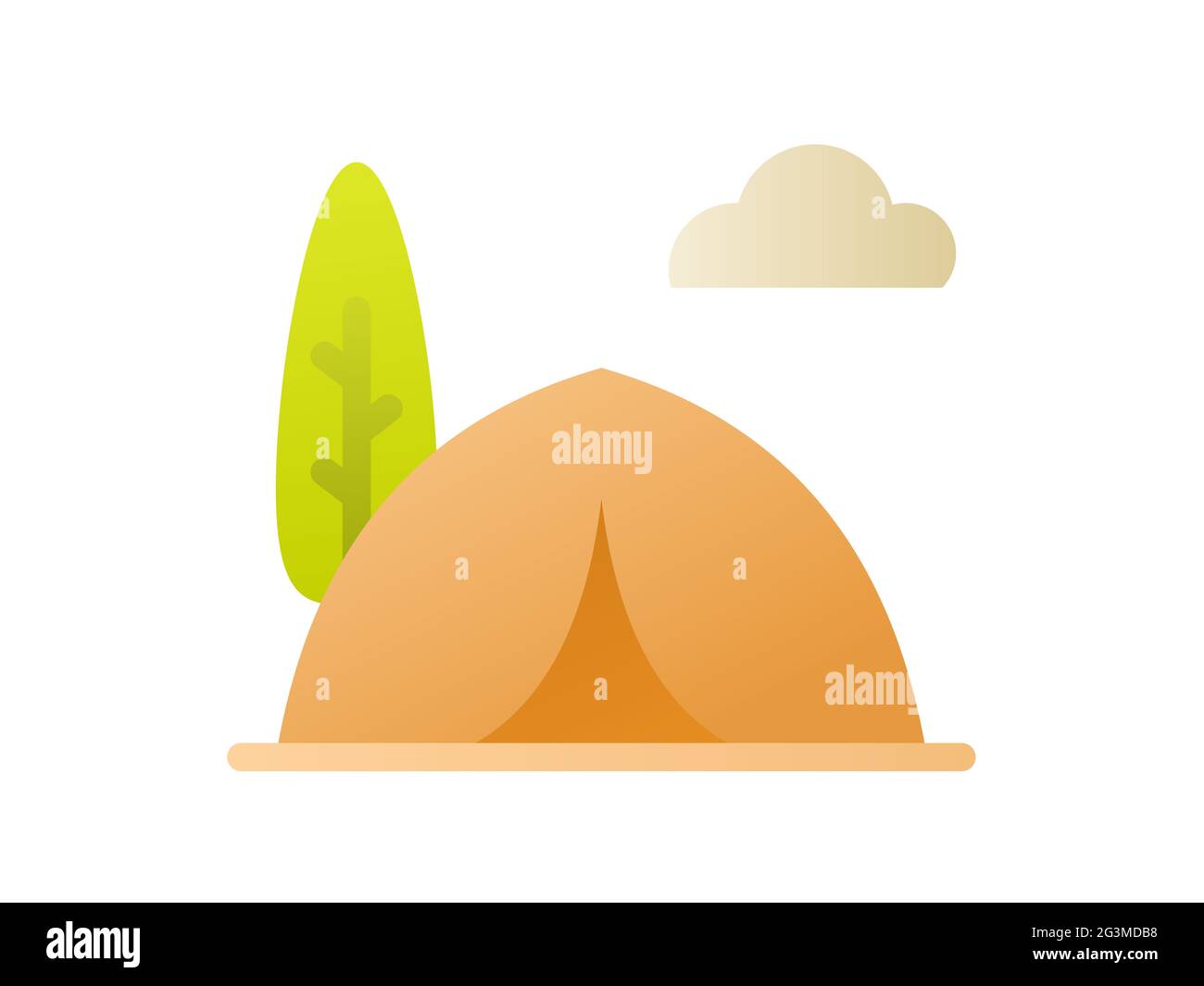 tente d'été unique icône isolée avec illustration vectorielle de style lisse Banque D'Images