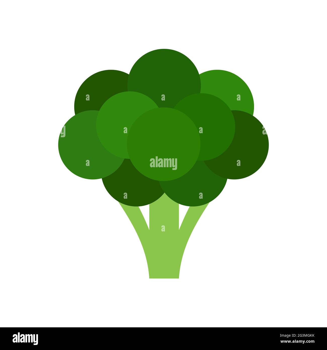 Bande dessinée colorée brocoli. Brocoli légume vert frais isolé sur fond blanc. Icône brocoli. Concept d'alimentation saine. Illustration vectorielle plate. Illustration de Vecteur
