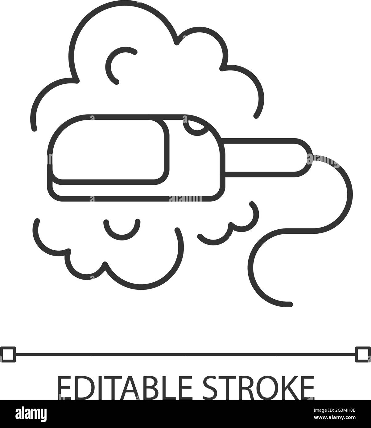 Fer à vapeur de voyage icône linéaire Illustration de Vecteur