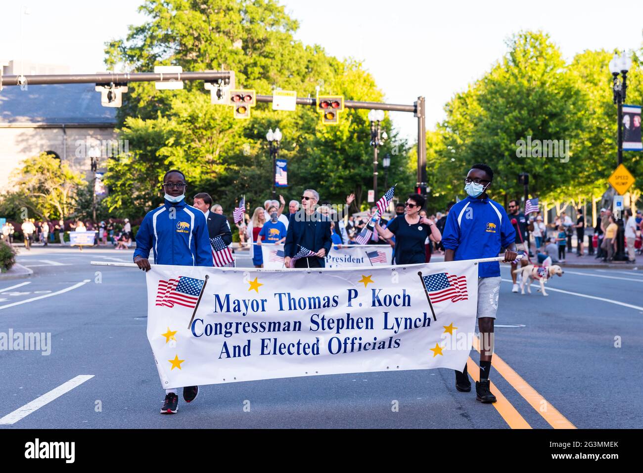 Quincy, Massachusetts, 2021 Quincy Flag Day Parade, 70e anniversaire Banque D'Images