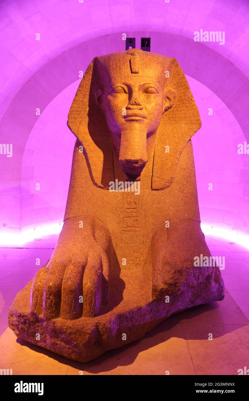 FRANCE PARIS (75) LOUVRE, ANTIQUITÉS ÉGYPTIENNES, LE SPHINX Banque D'Images