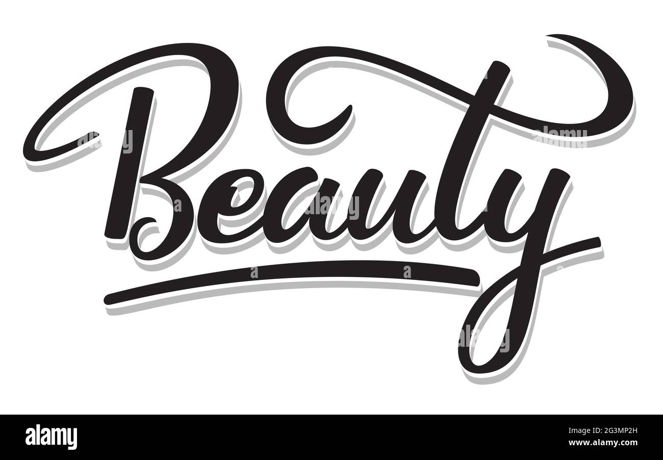 Lettrage cursif mot beauté avec feutre marqueur de pointe. Encre noire isolée sur fond blanc. Illustration d'impression vectorielle Illustration de Vecteur Lettrage cursif mot beauté avec feutre marqueur de pointe. Encre noire isolée sur fond blanc. Illustration d'impression vectorielle Illustration de Vecteur