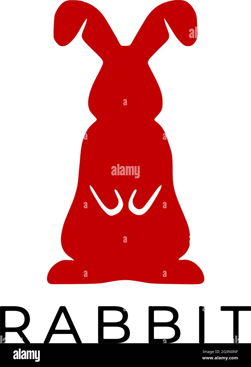 Logo lapin rouge sur fond blanc. Illustration vectorielle. Illustration de Vecteur