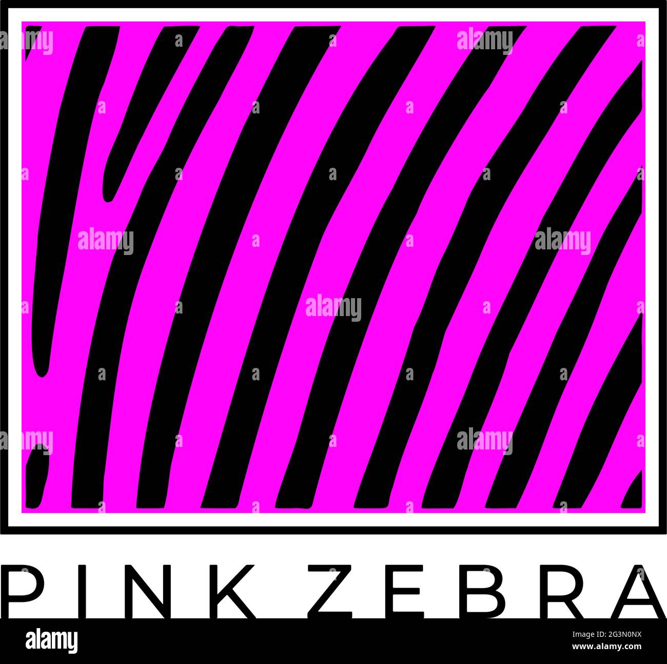 Cadre avec imprimé zèbre rose sur fond blanc. Illustration vectorielle. Illustration de Vecteur